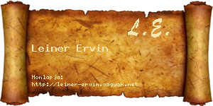 Leiner Ervin névjegykártya